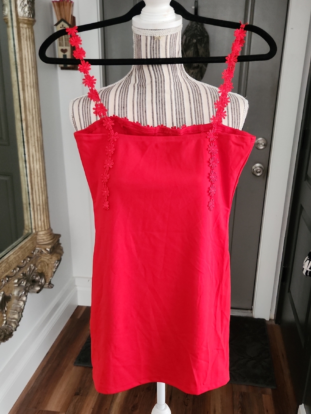 Commense Red Floral Strap Mini Dress - Picture 4 of 10